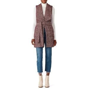 PAPER CROWN Merlot Tweed Vest